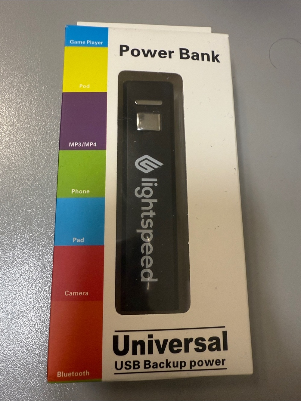 Lightspeed Black Power Bank - Portable USB Backup
